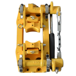 Top view of a dth hydraulic foot clamp